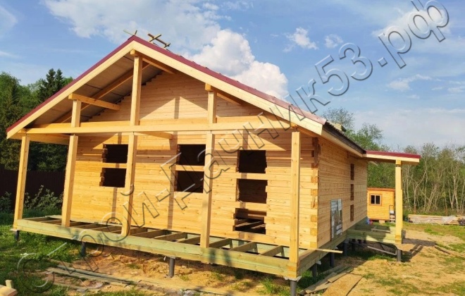 1 Брусовой дом ОД-21, 11x9.5м, 91 М², Московская область, Сергиево-Посадский район, деревня Шапилово (2)